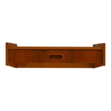Teak wall-mounted bedside table