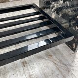 Coffee table year 80 Italian marble and glass