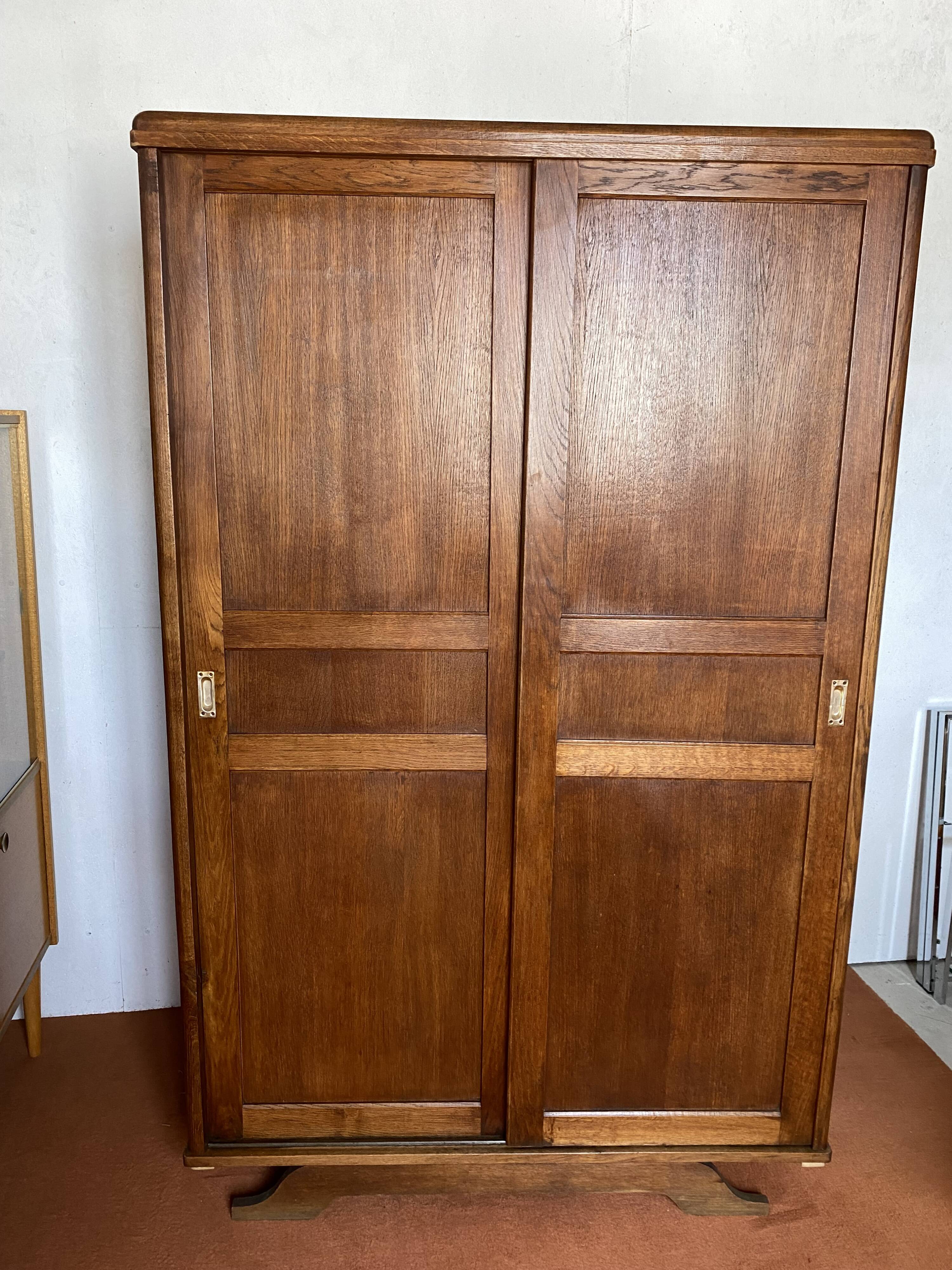 Vintage Parisian wardrobe with sliding doors