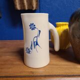 Modernist ceramic pitcher, signed polychrome decoration