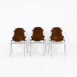 Set of 3 Les Arcs chairs by Charlotte Perriand, 1960s