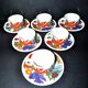 Lot 6 colorful bird cups acapulco by villeroy-boch vintage 1960-1970