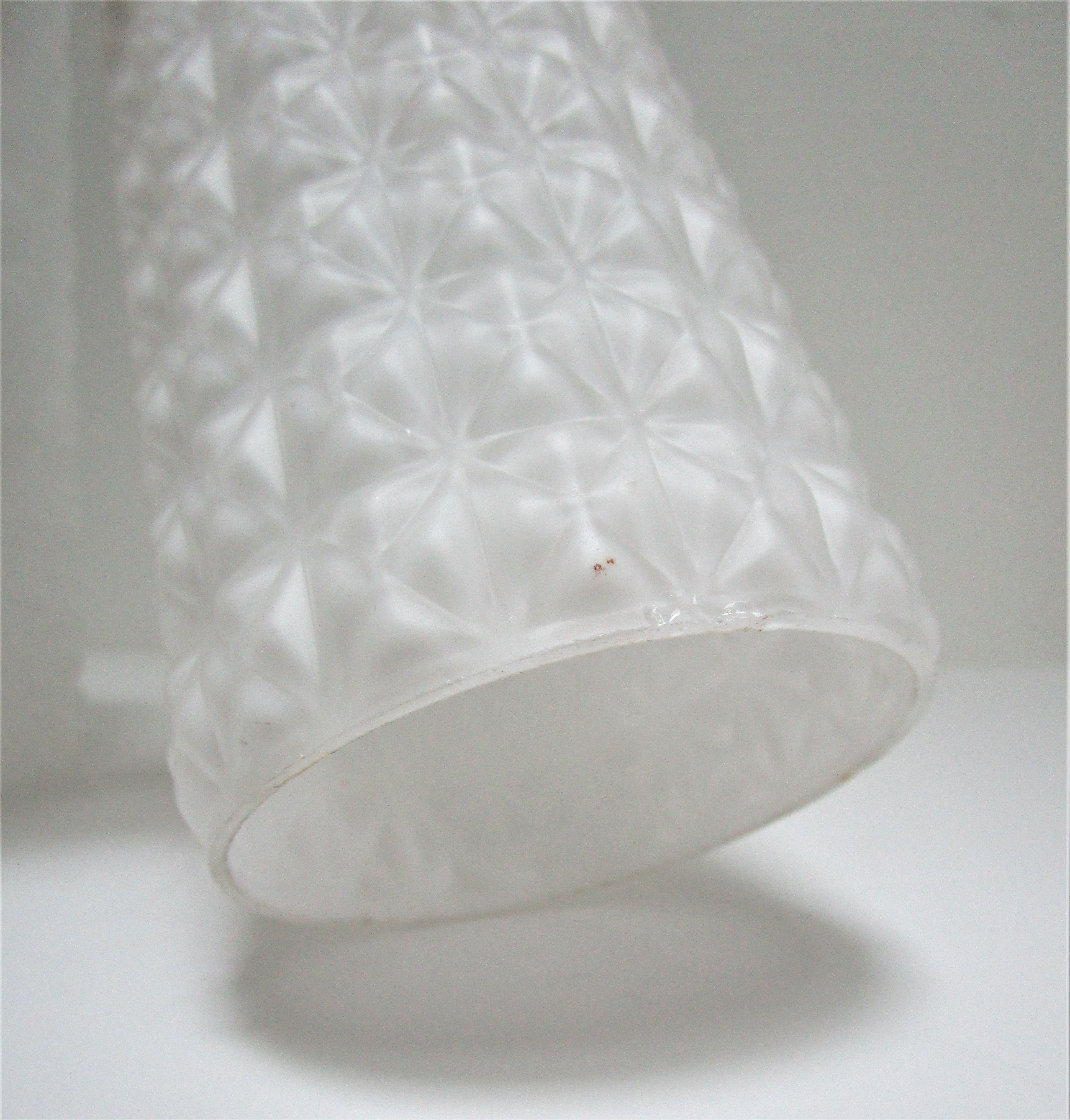Pair of opaline wall lamps cylinder and metal years 50-60