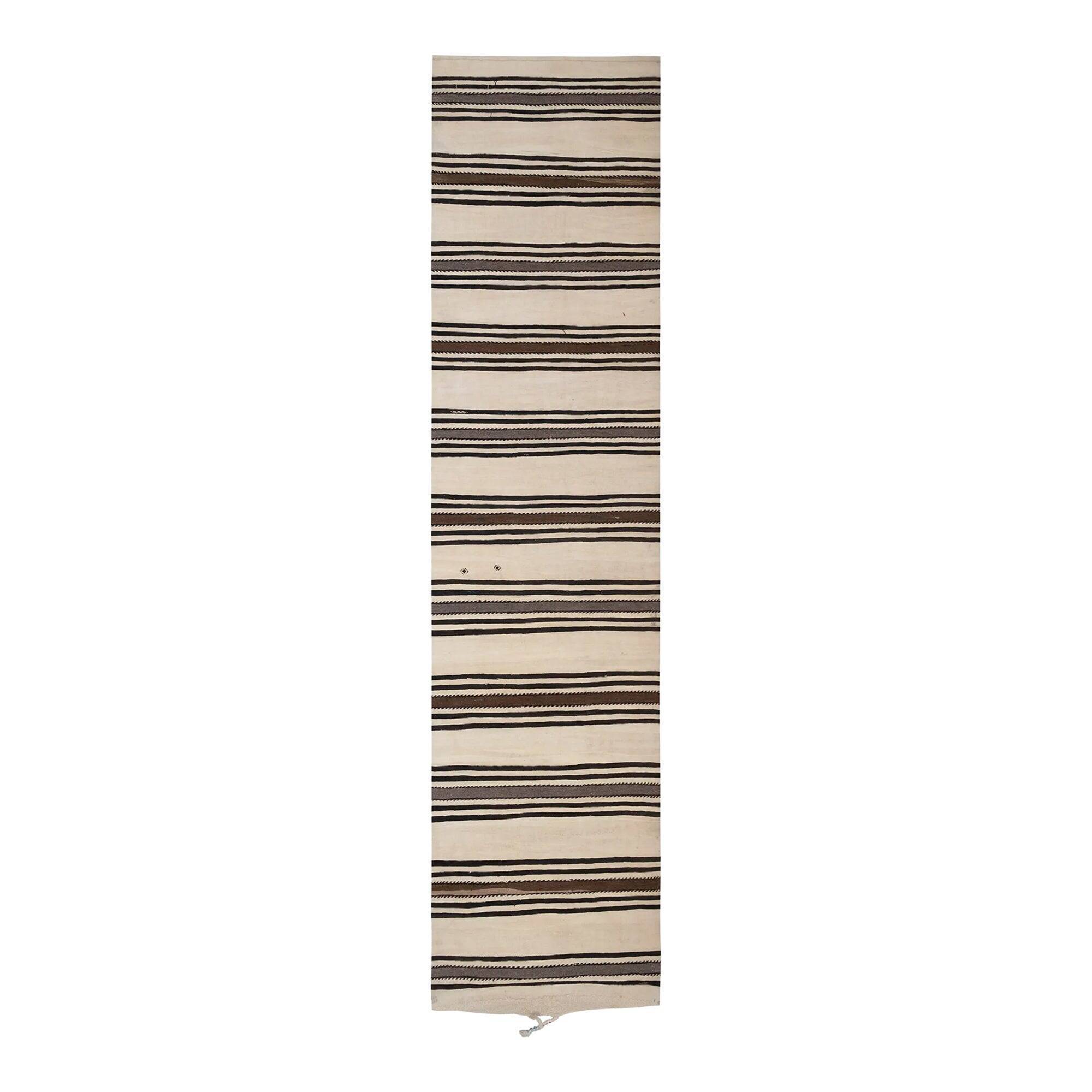 Vintage Turkish hallway rug 118x454 cm
