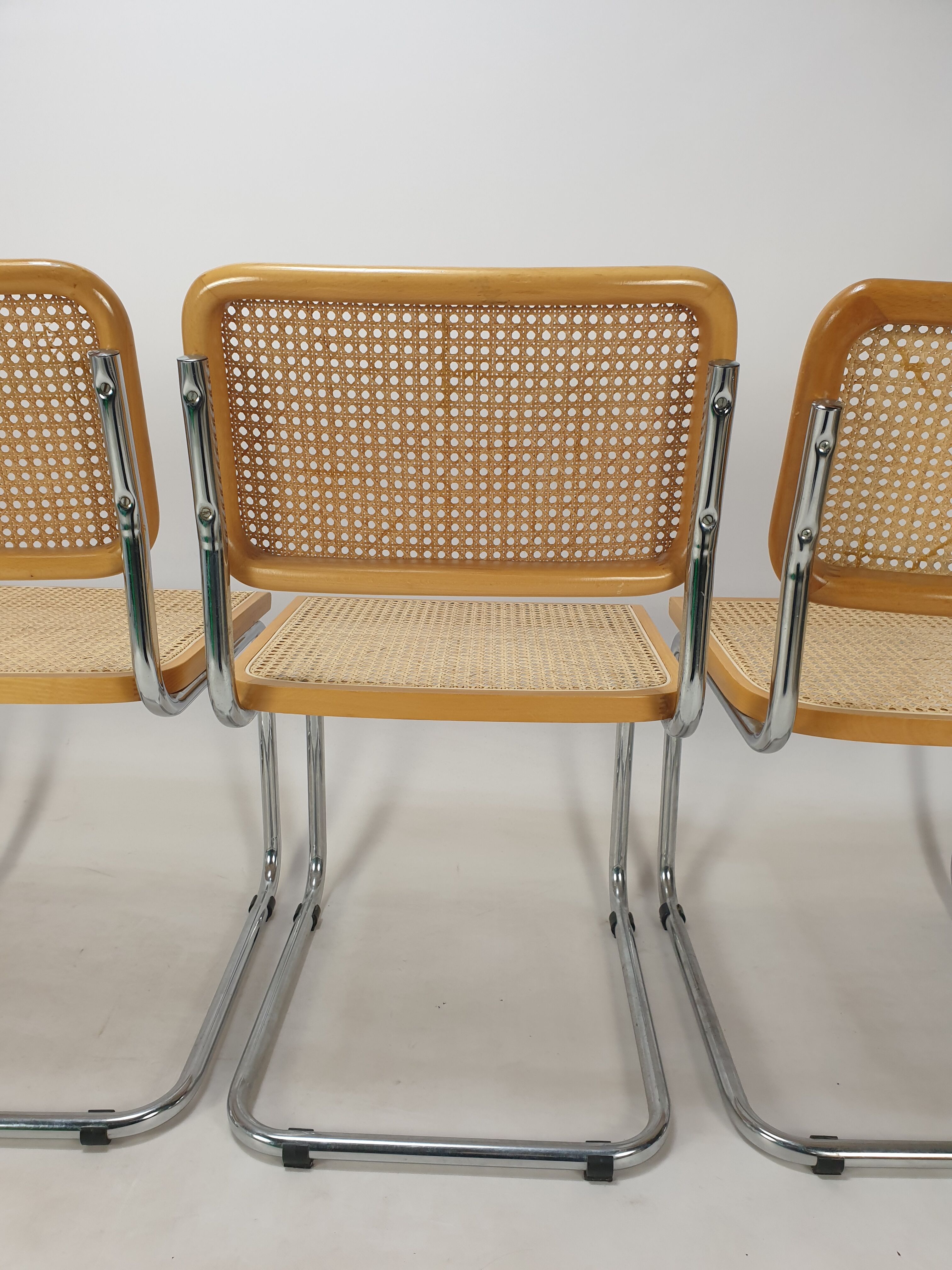 Set of 5 vintage Cesca chairs by Marcel Breuer