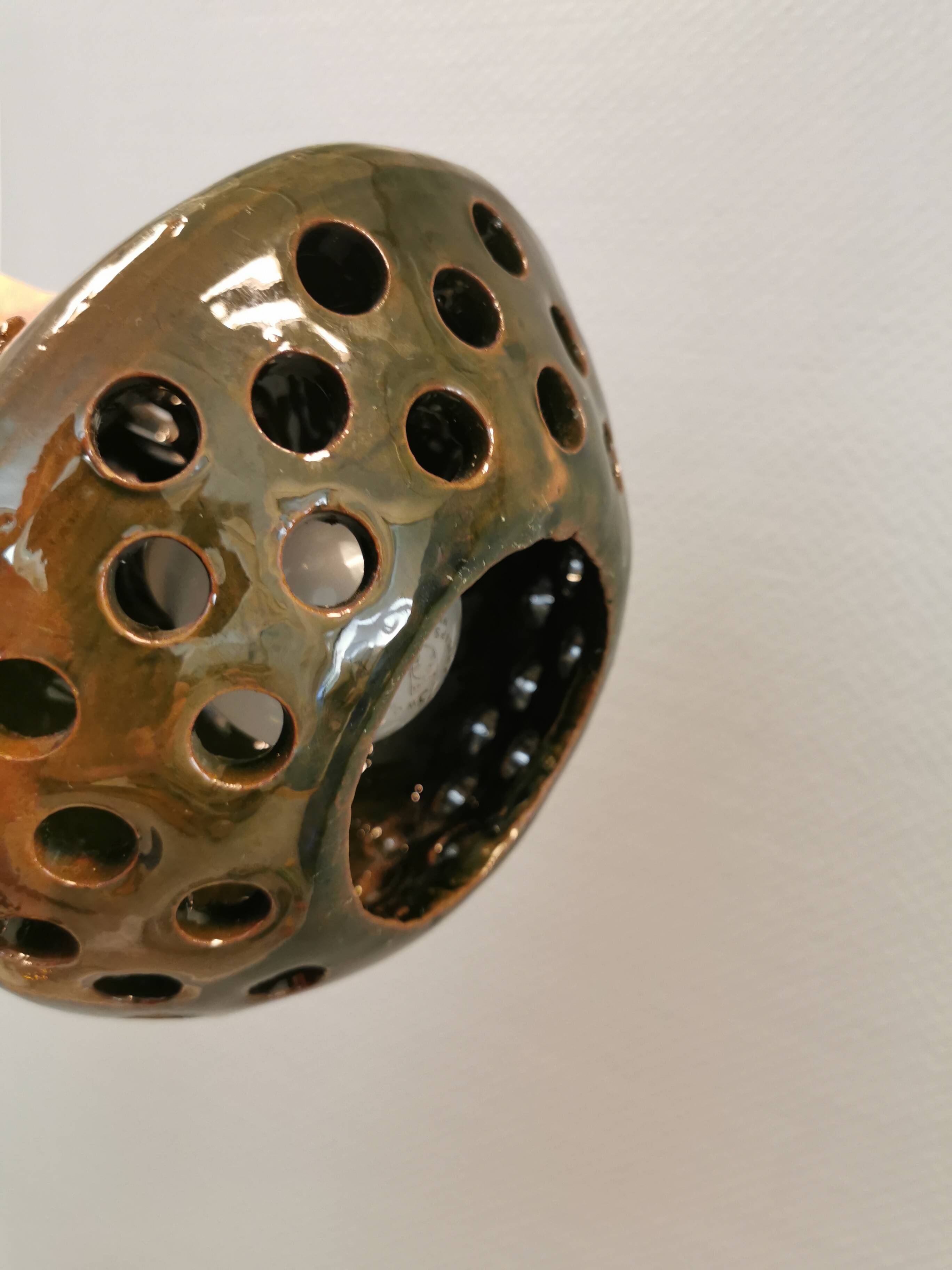 Small ceramic hanging lamp, Danish from the 1960s-1970s