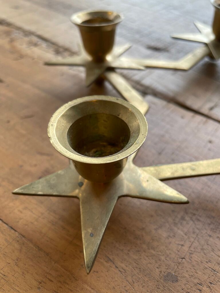 Brass star bougeoir