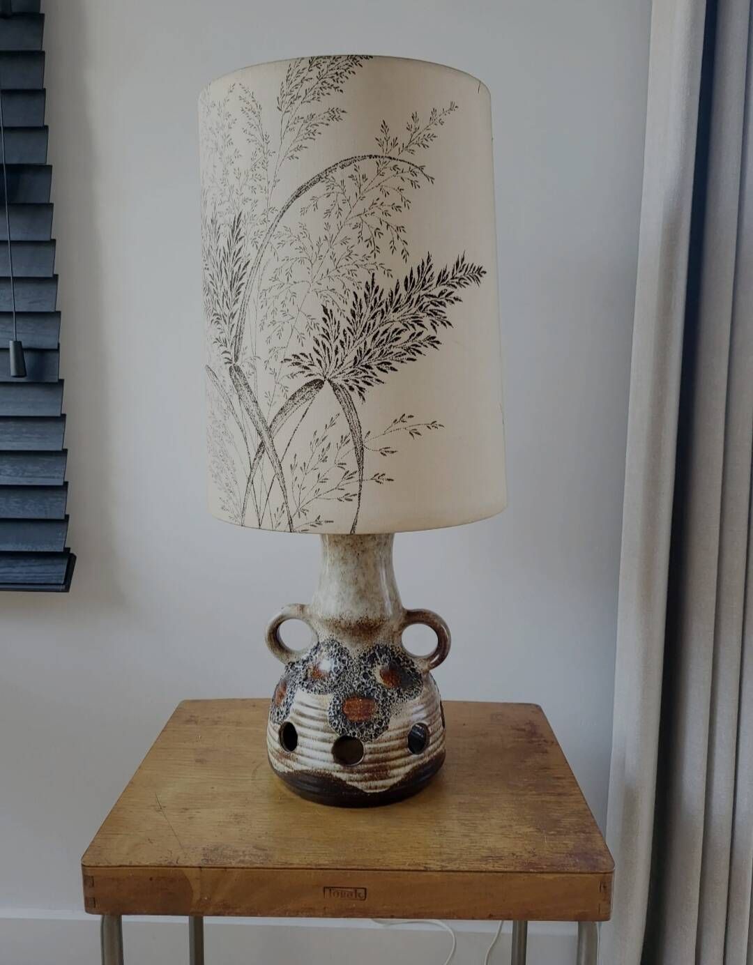 Vintage Fat lava tafellamp met originele kap, jaren 1970
