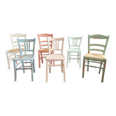 Set of 6 pretty patinated chairs