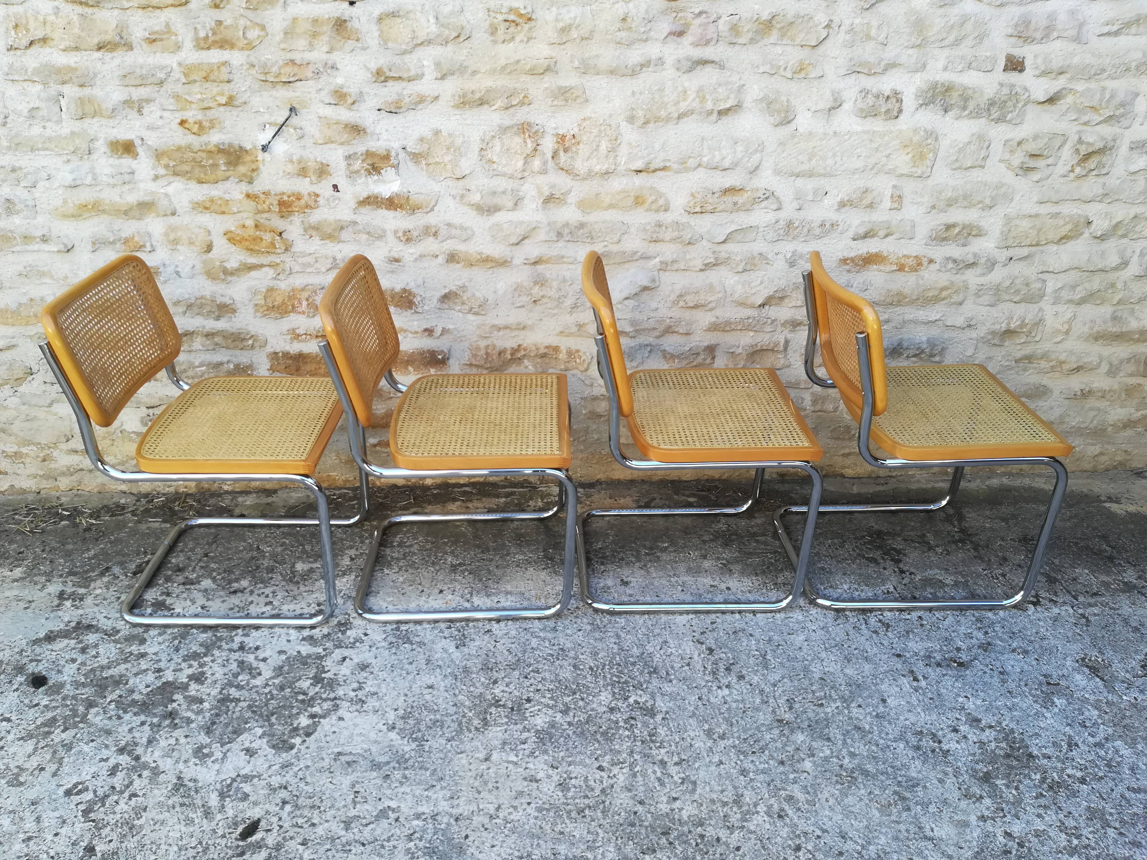 Four chairs Marcel Breuer cesca B32
