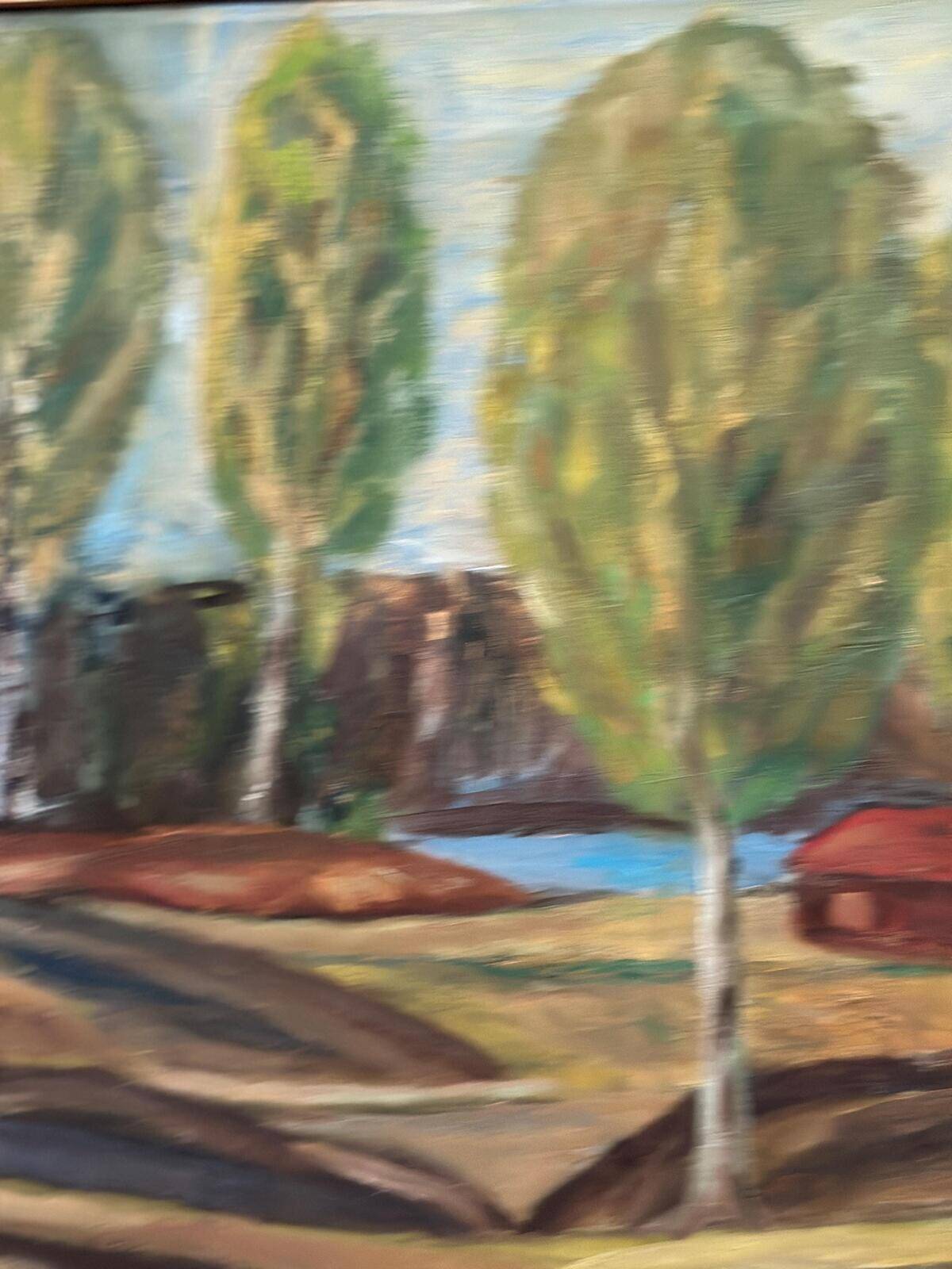 Huile sur toile suédoise « Vue de Marstrand » des années 70 par Alvar Andersson