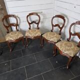 4 Louis Philippe style 19th century cherry wood chairs