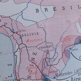 School poster wall map Rossignol Montmorillon South & North America