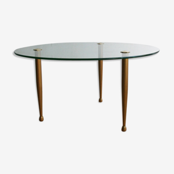 Table basse circulaire tripode - verre