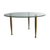 Table basse circulaire tripode - verre