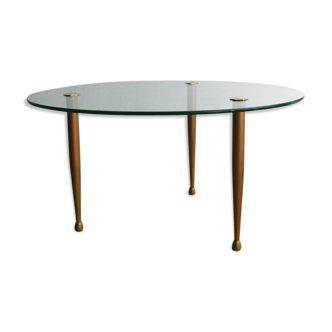 Table basse circulaire tripode - verre