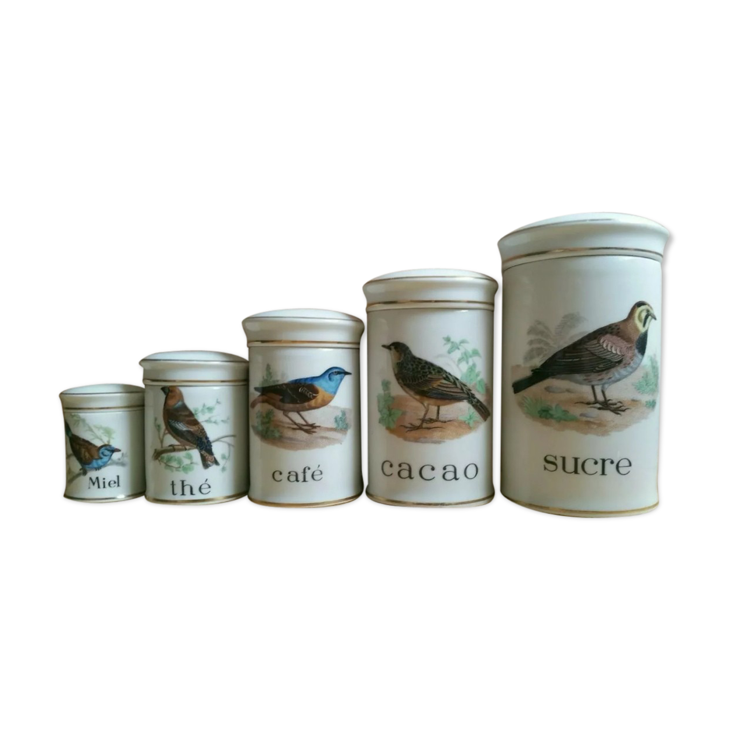 Spice pots Porcelain Birds