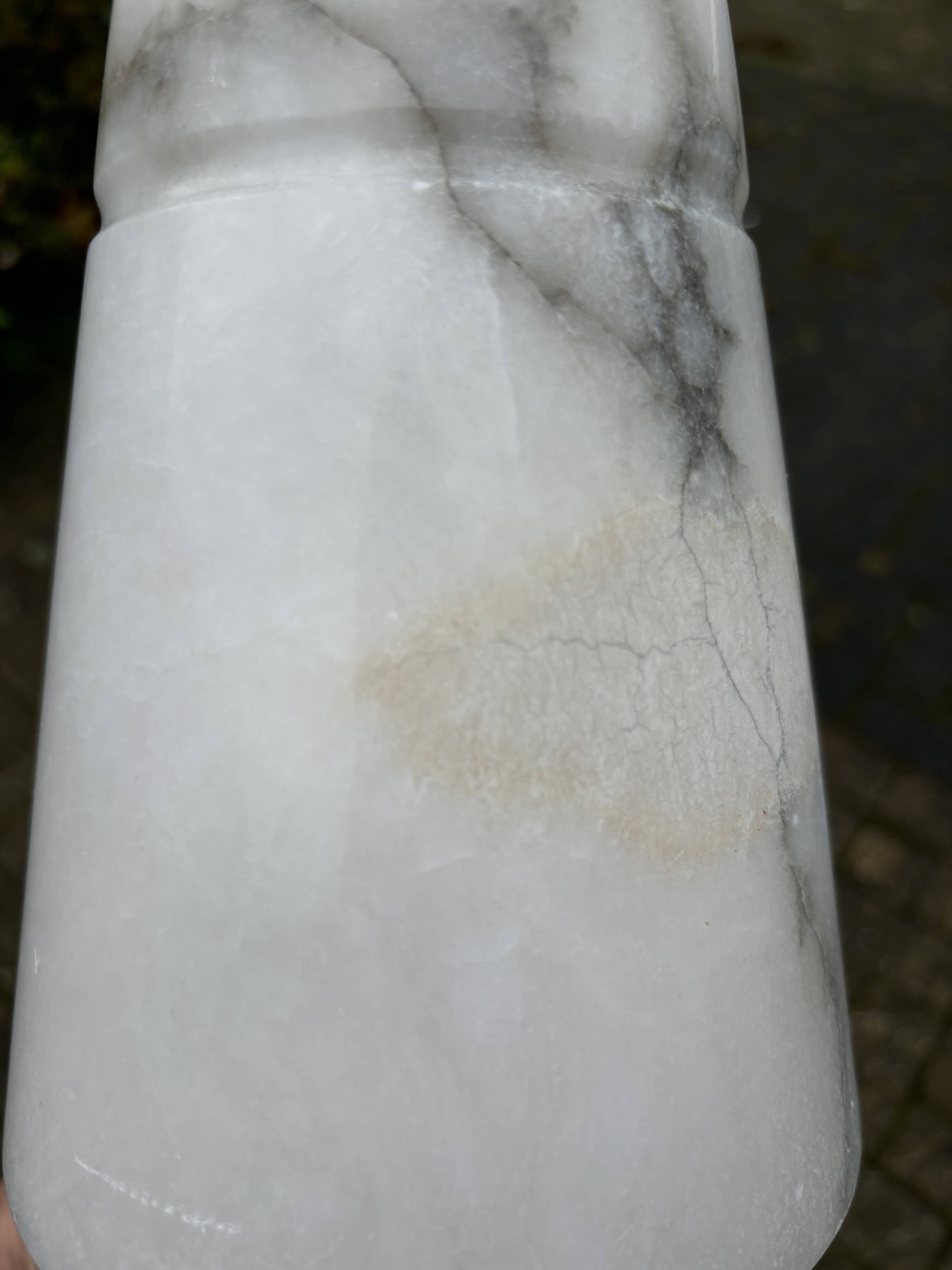 Vintage table lamp alabaster lamp, Italy 1960 minimalist