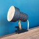 Black metal clip-on lamp articulated 70's
