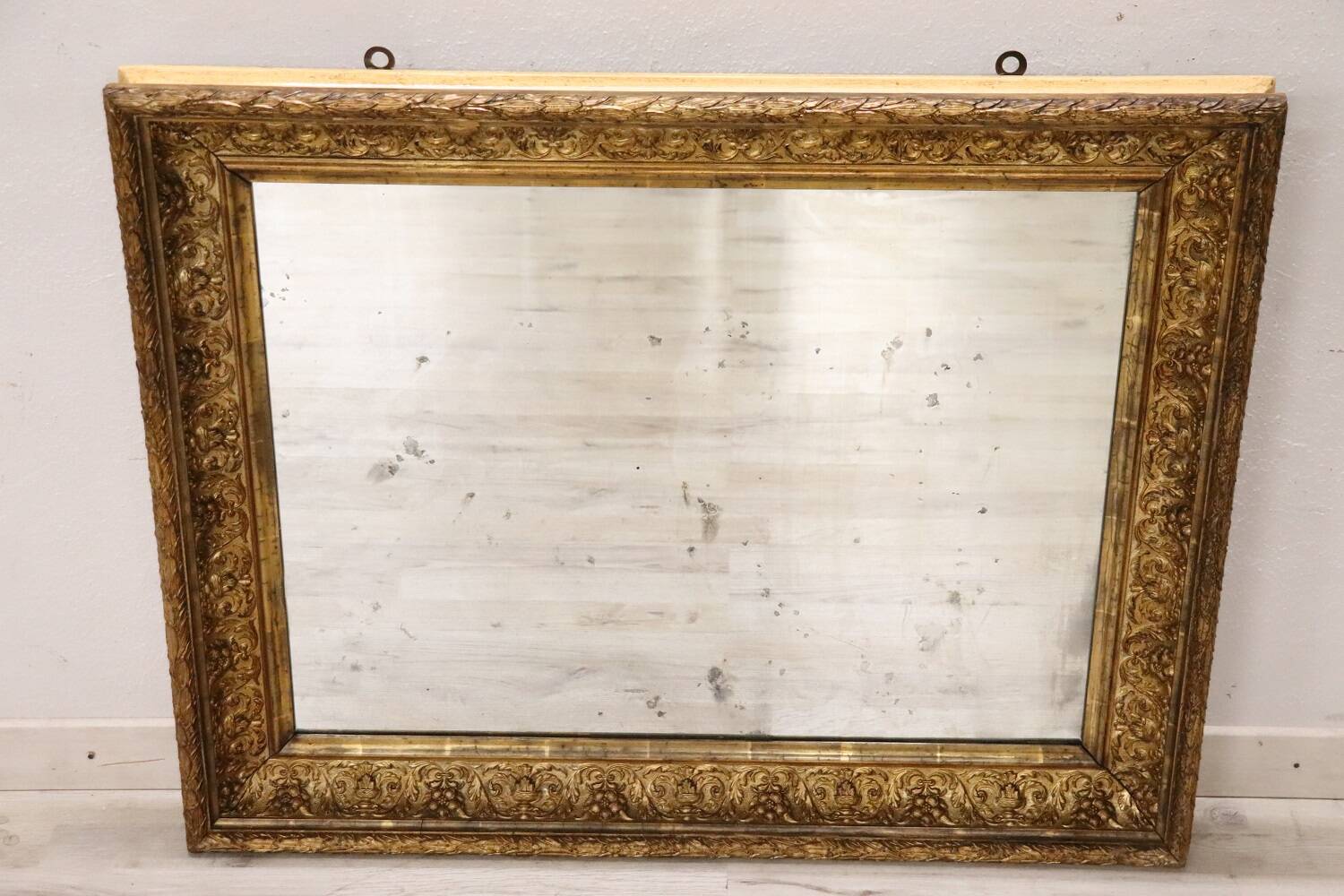 Golden Wood Wall Mirror