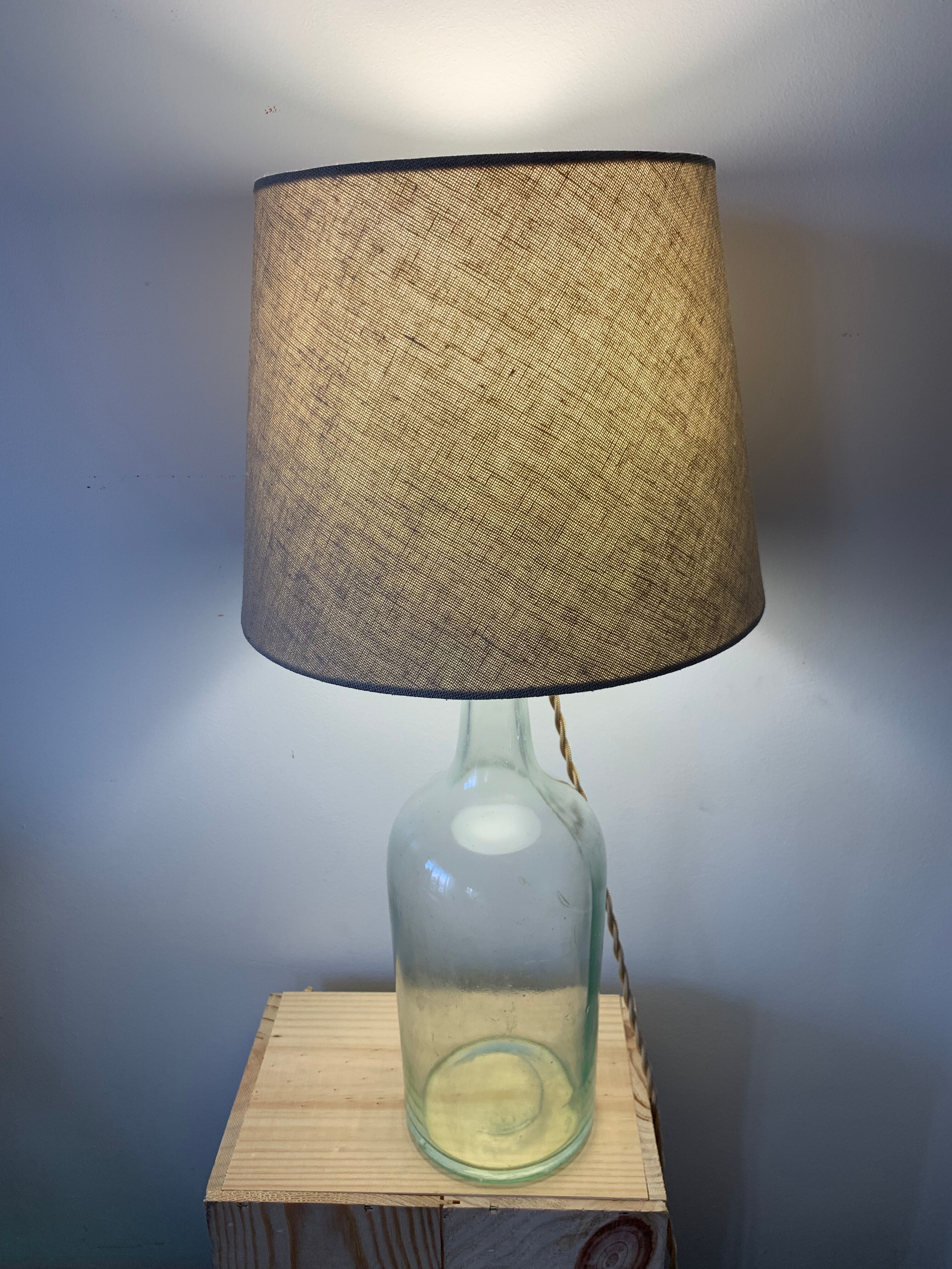 Old demijohn lamp