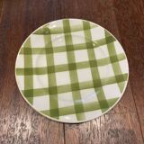 Lot de 3 assiettes plates torchon nappe vert vintage Moulin des Loups