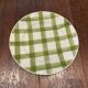 Set of 3 flat plates cloth cloth green vintage Moulin des Loups