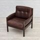 1970s, Scandinavian armchair, furniture leather, beech wood.