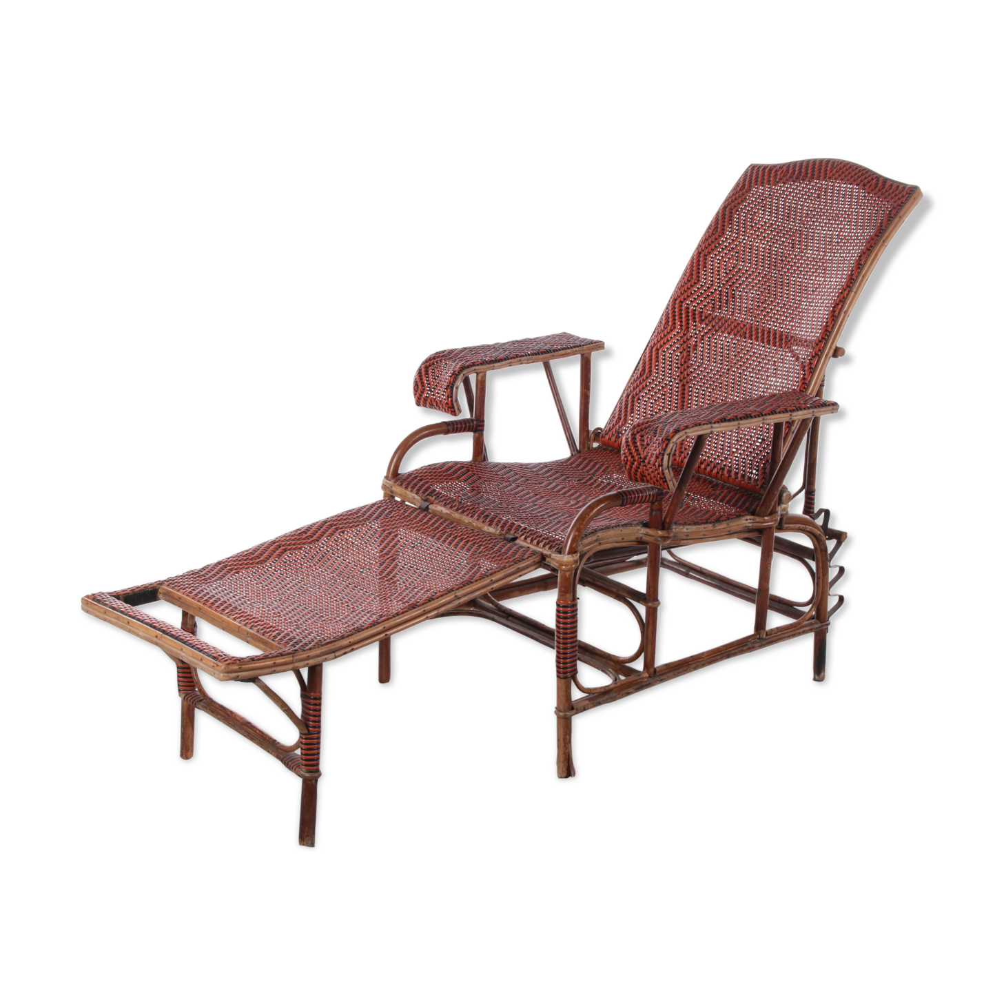 Vintage Rattan and bamboo Lounge chair, 1960s