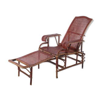 Vintage Rattan and bamboo Lounge chair, 1960s
