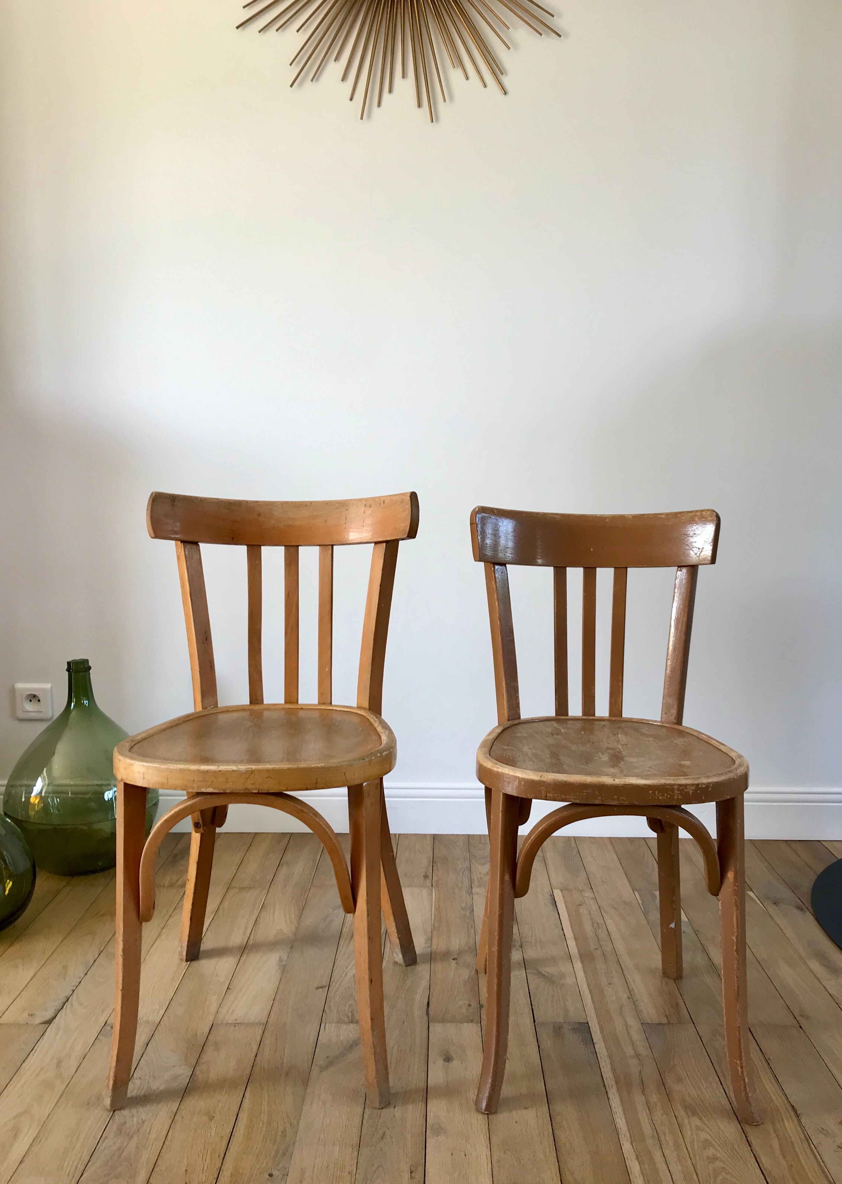 Duo of bistro chairs style Baumann vintage 40s-50s