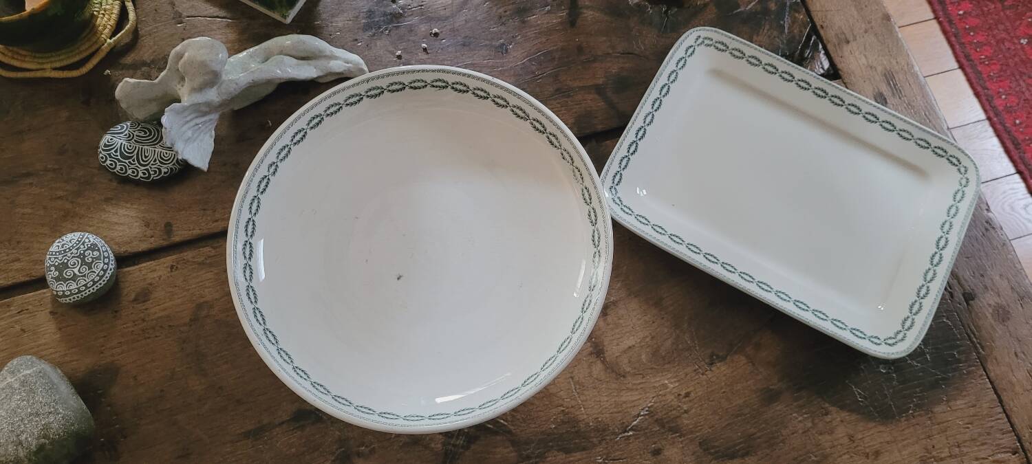 Sarreguemines iron earth compote dish