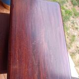 Nesting tables in oak wood. Turned wooden legs.