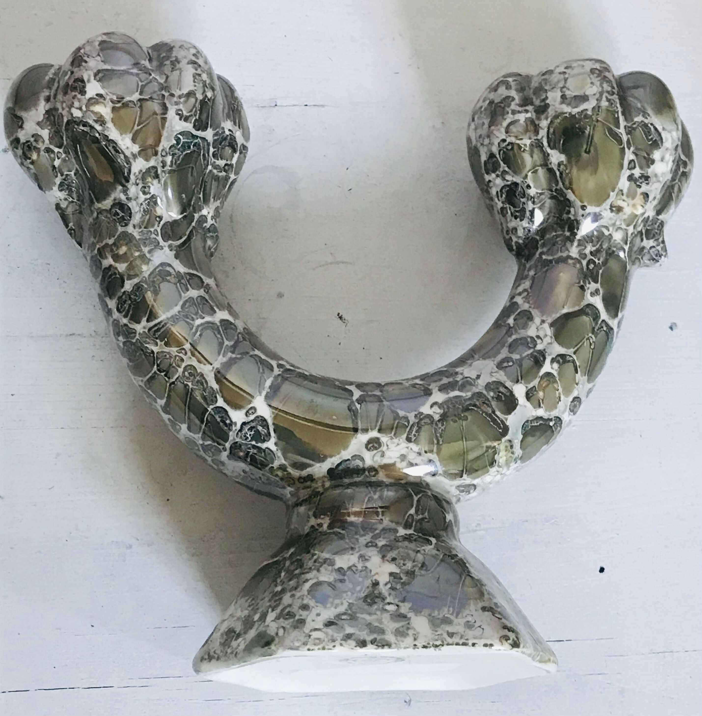 Pair of Val d'or ceramic candle holders