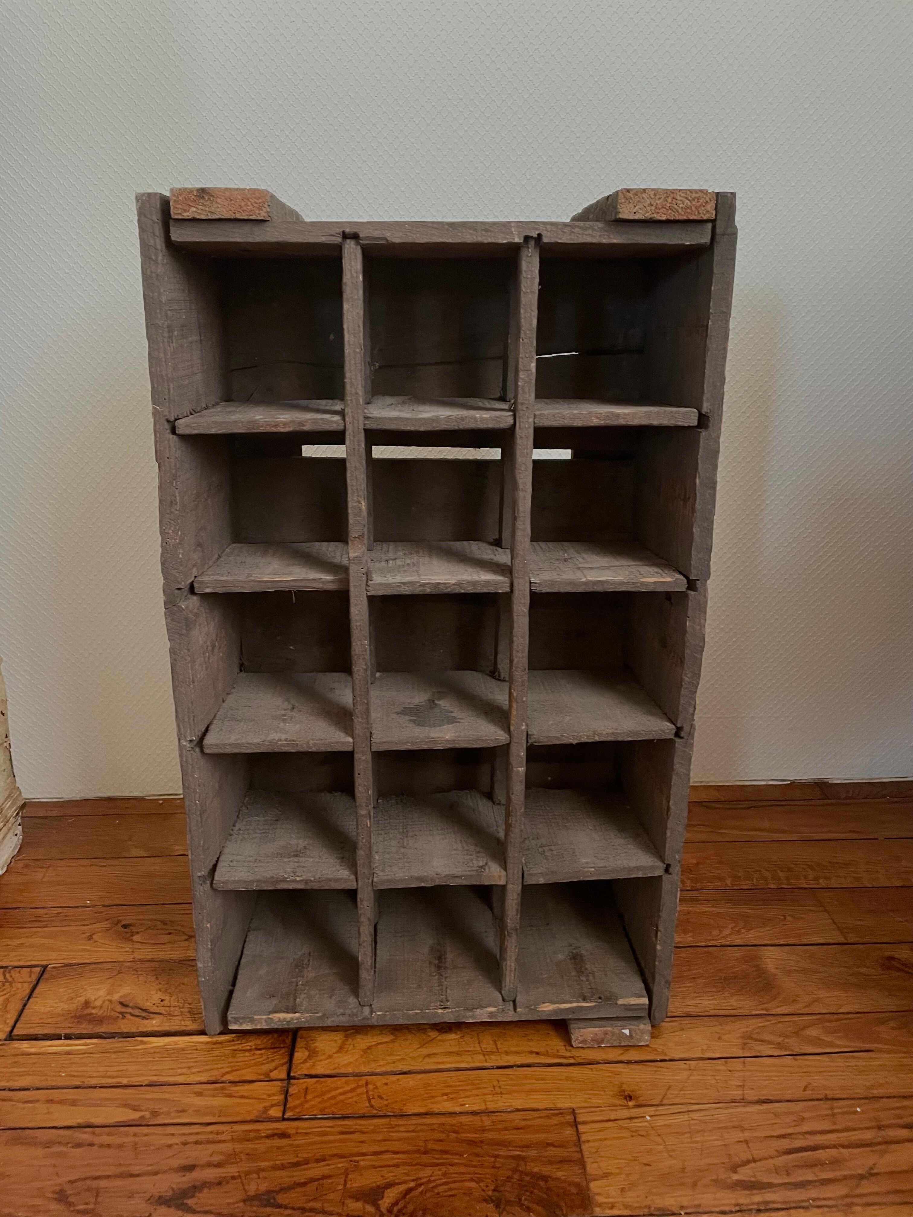 Old wooden bottle locker