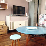 Scandinavian coffee table"smørrebrød" blue, 1960