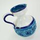 italian vintage VASE nuovo rinascimento relief decor white blue turquoise