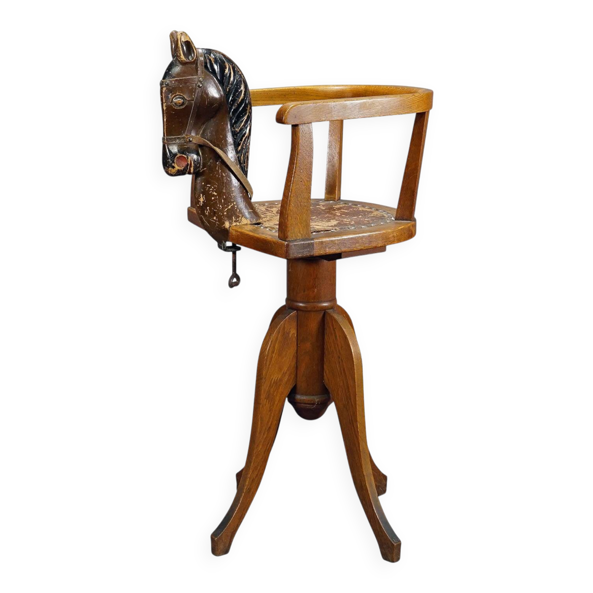 Chaise de barbier antique pour enfants, Allemagne vers 1920.