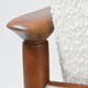 Fauteuil vintage original restauré poil de bras, designer E. Homma, années 1960, blanc bouclé