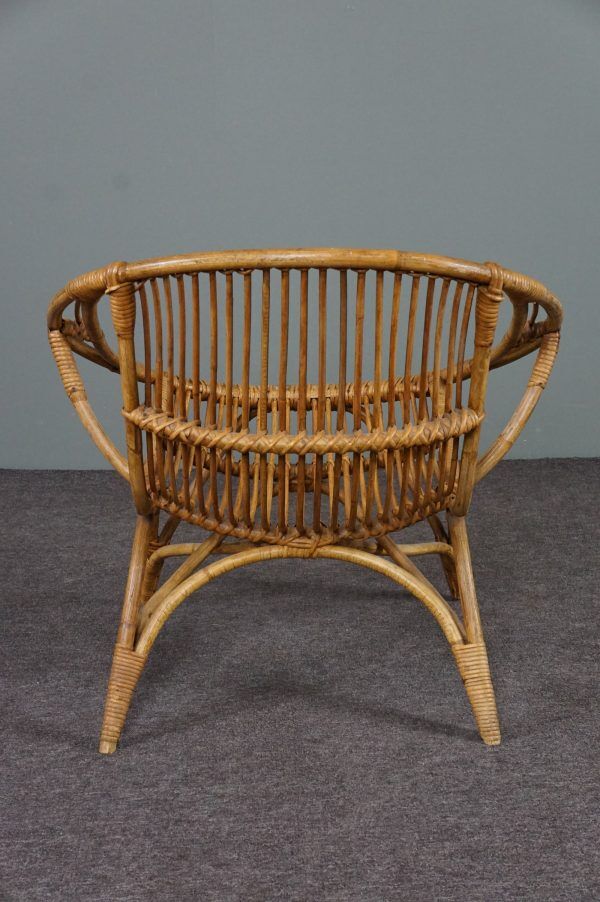 Rattan armchair, Rohé Noordwolde, 1950