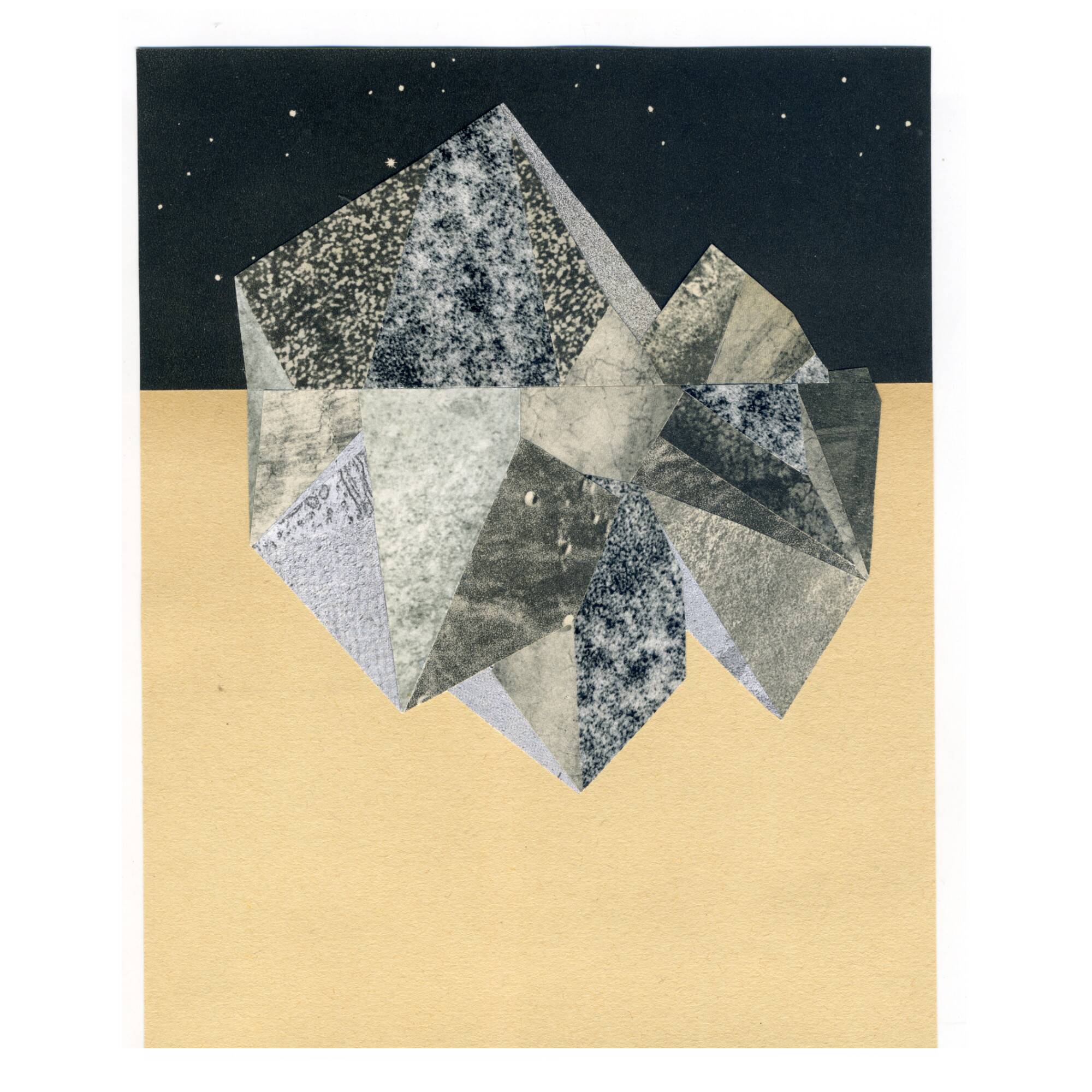Collage on paper • mineralogy iii