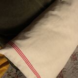 Old red striped Torchon cushion