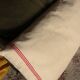 Coussin Torchon ancien bandes rouges