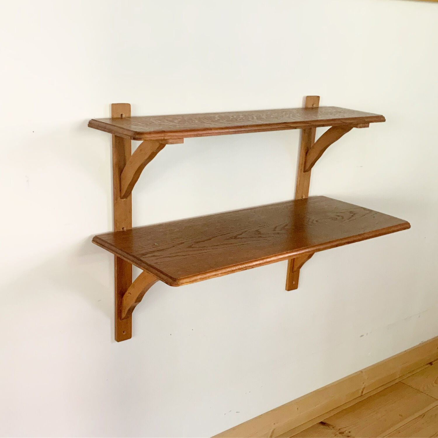 Double vintage wooden shelf