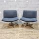 Set of 2 Arper Catifa 80 lounge chairs grey fabric / chrome