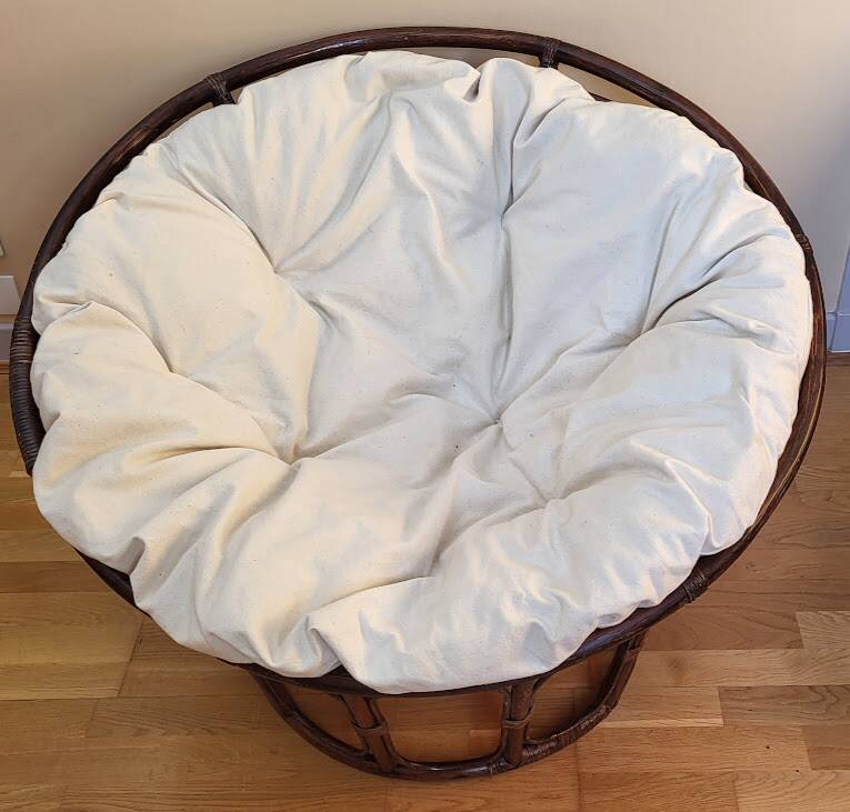 Vintage rattan love seat armchair