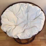 Vintage rattan love seat armchair