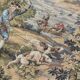 Vintage Aubusson jacquard tapestry "Hunting Scene"