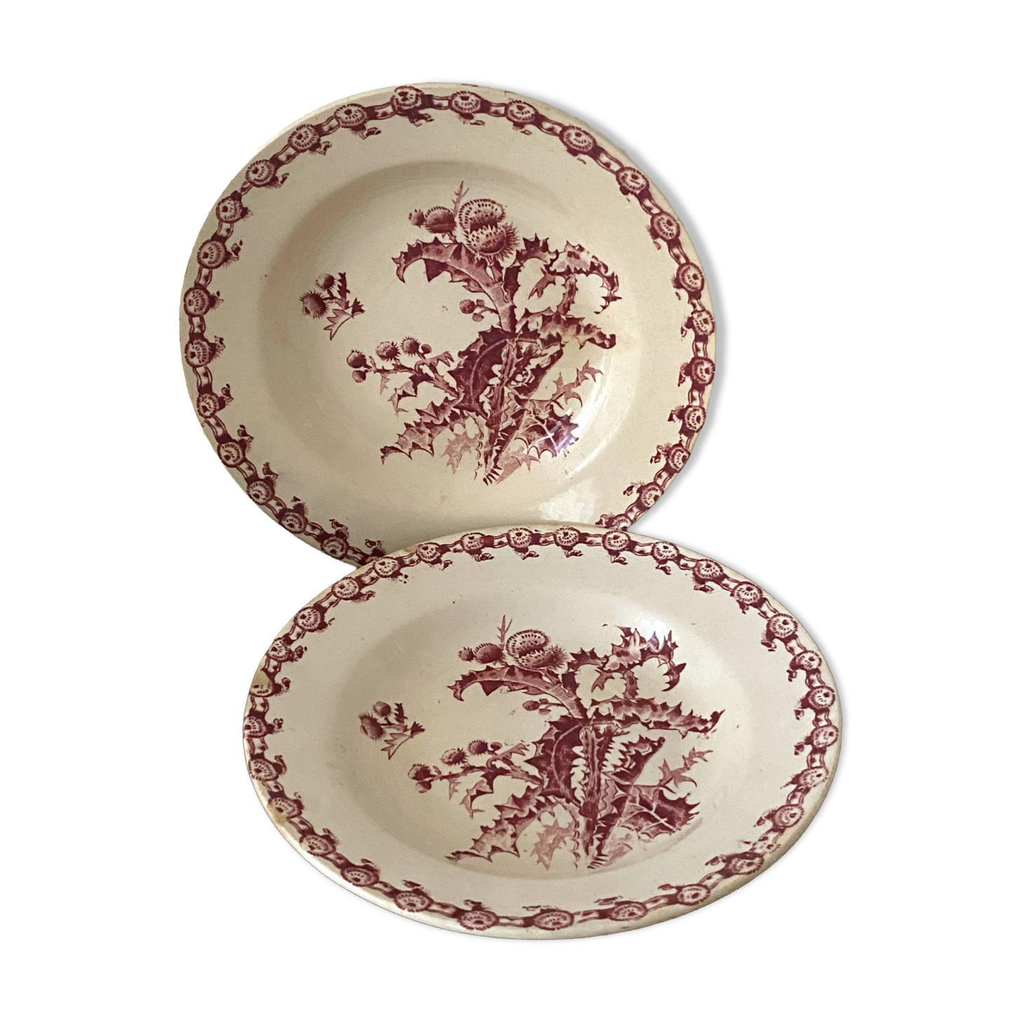 Pair of Gien porcelain plates