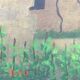 Old painting of the village house and its garden